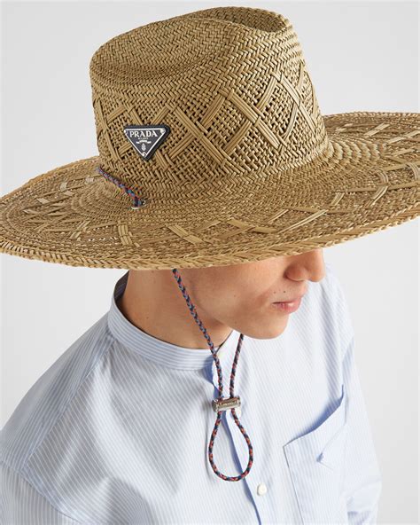 Natural/bright Blue Woven Straw Hat .